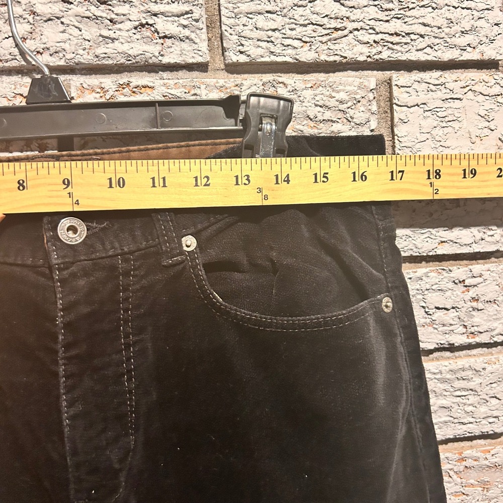 Black Brown 1826 Mens Black Corduroy Pants W33 L32 Straight Leg Cotton Stretch - Picture 7 of 9